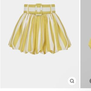 Striped Yellow and White Mini Skirt